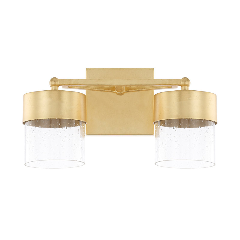 Everly Quinn Ozella 2 Light Vanity Light With Clear Seeded